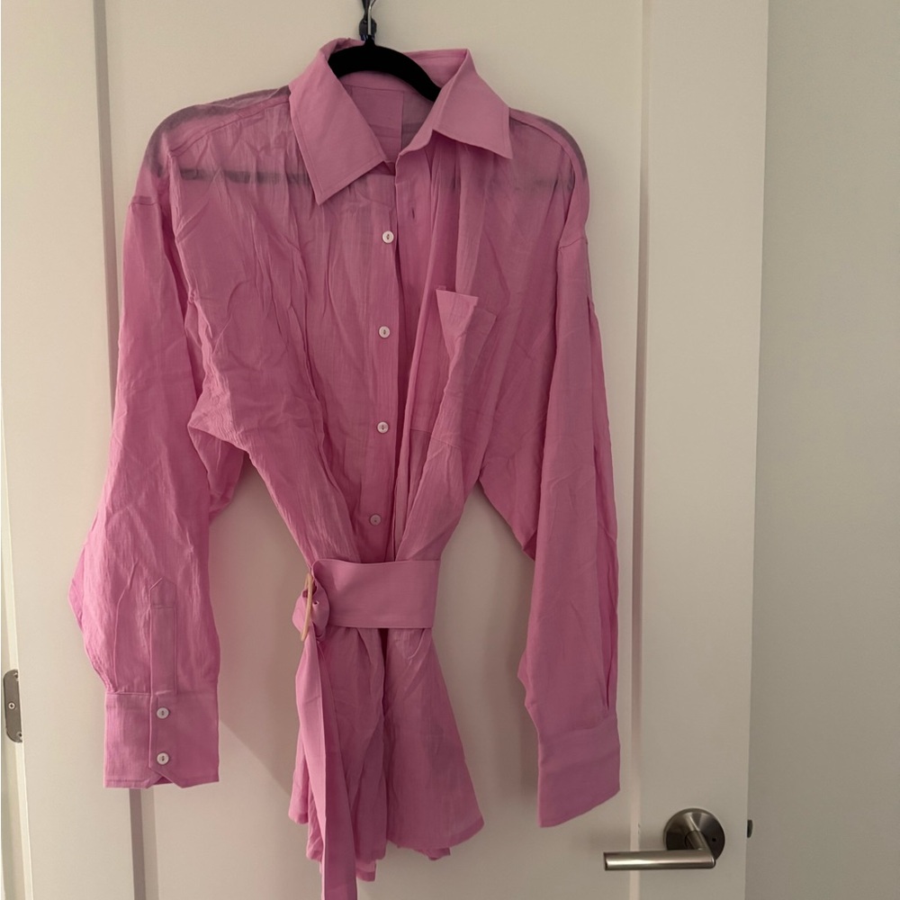 POPFLEX I Need a Vacation Shirt Dress - Pink Lavender. - Picture 5 of 7